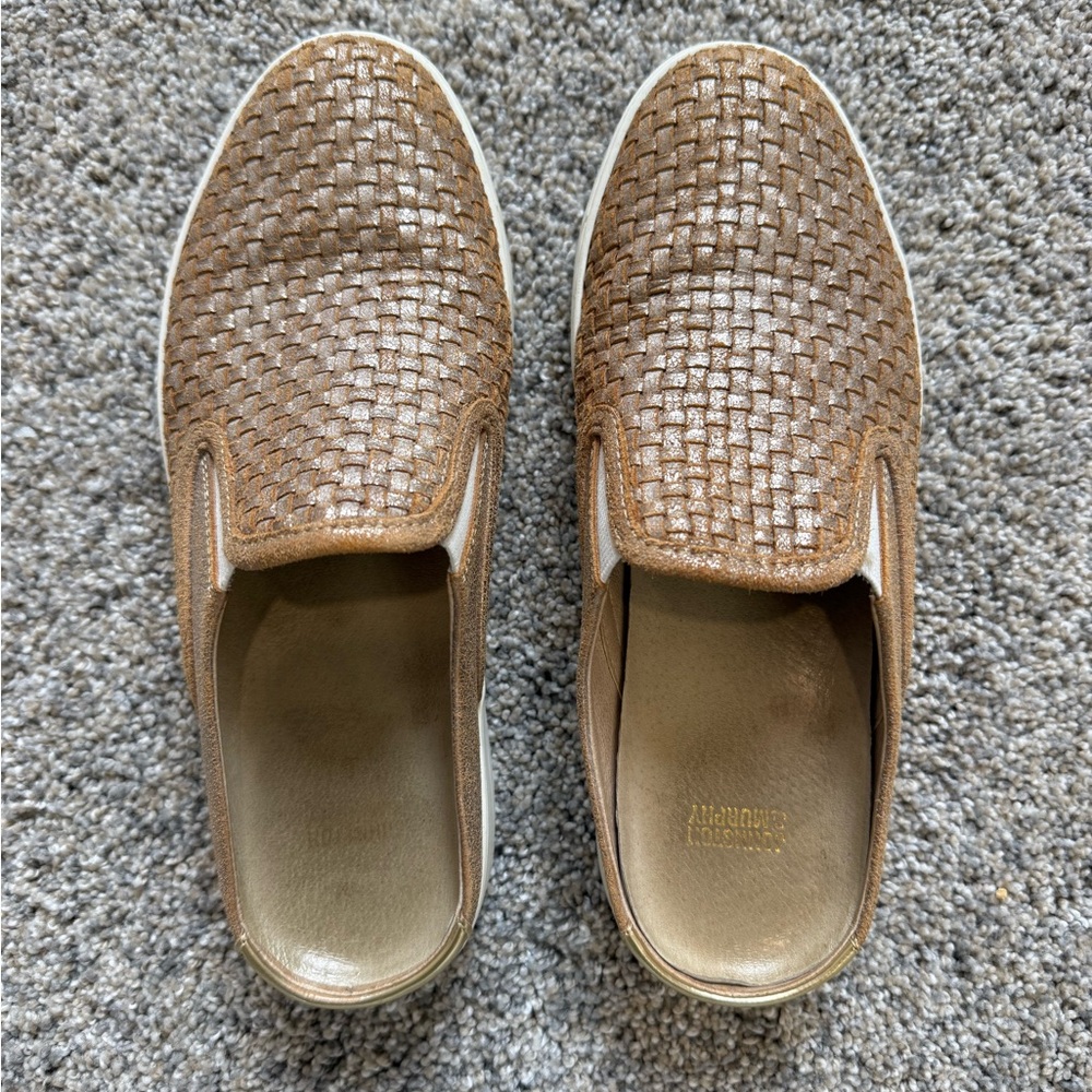 Johnston & Murphy Woven Leather Mule Sneakers Bronze Size 6 women’s